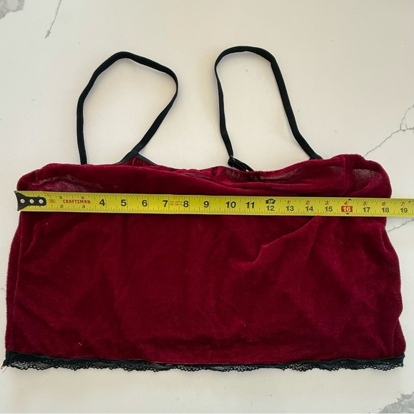 Lace Trim Velvet Women’s Cami Pajama/Lingerie Set Red with Black Trim 2XL EUC - Picture 4 of 10